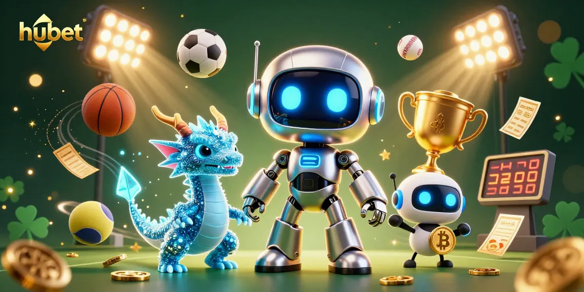 Engage with hubet in this lively 3D cyberpunk casino scene featuring sports betting elements.