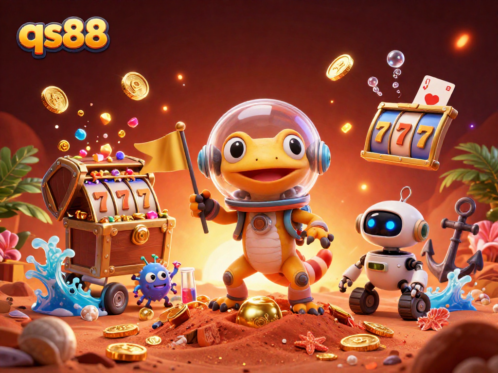 Experience the excitement of qs88 as a Martian gecko discovers a golden casino on Mars!