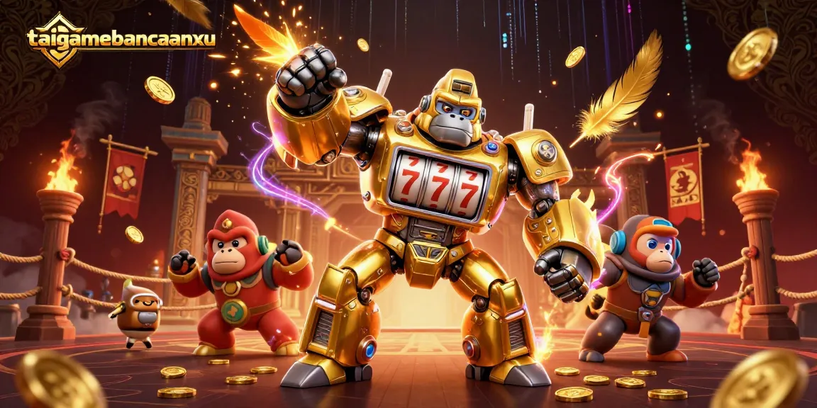 Experience thrilling action in taigamebancaanxu with a dynamic mech and vibrant casino elements.