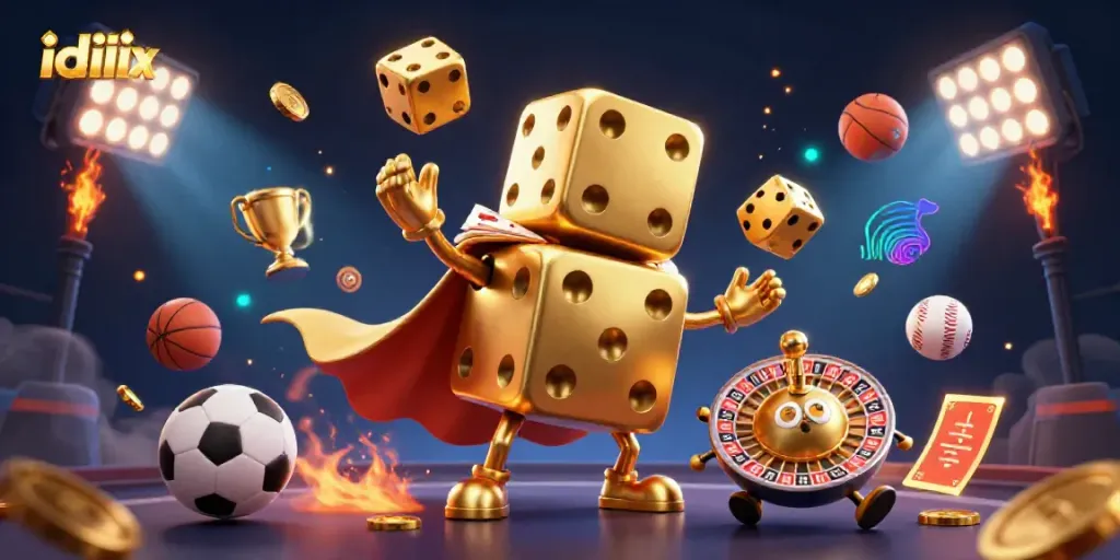 Experience thrilling bets with idlix in a vibrant, dynamic casino scene filled with action.