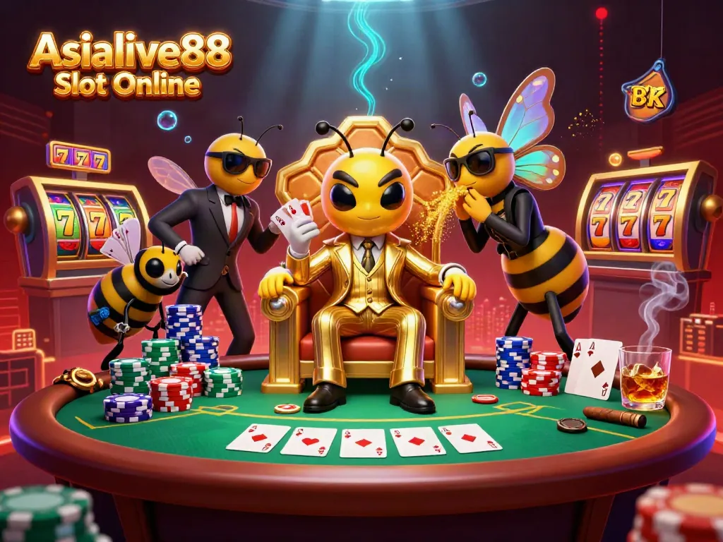 Experience the thrill of Asialive88 Slot Online with vibrant characters and rich casino elements.