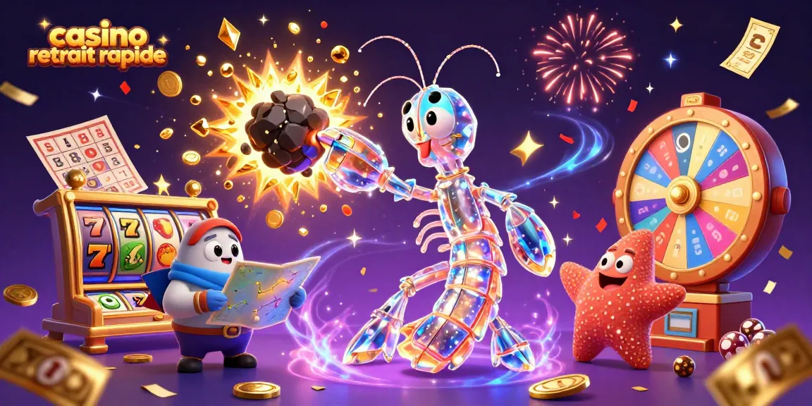 Gagnez avec casino retrait rapide grâce à une explosion de gemmes et de pièces d'or dans un casino animé.