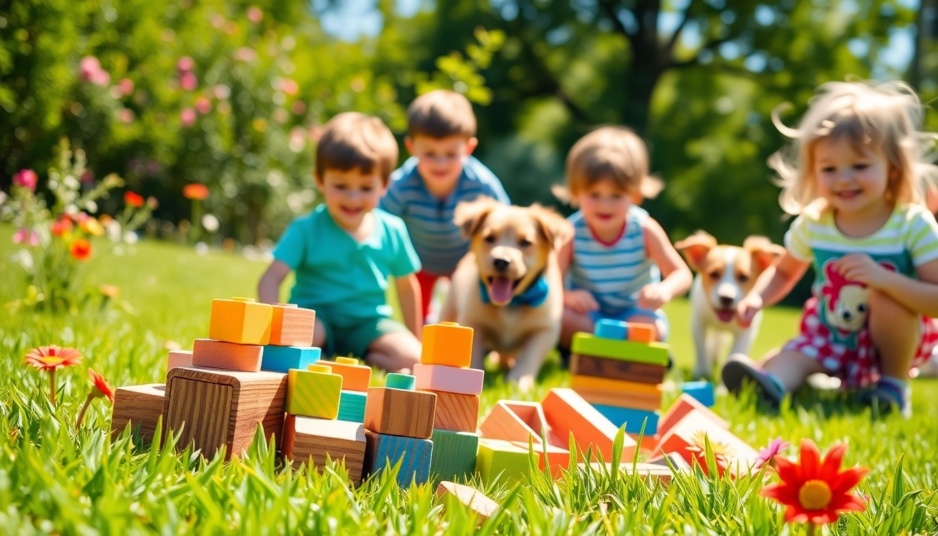 Children engaging with screen-free toys to keep busy; visit the website for more ideas.