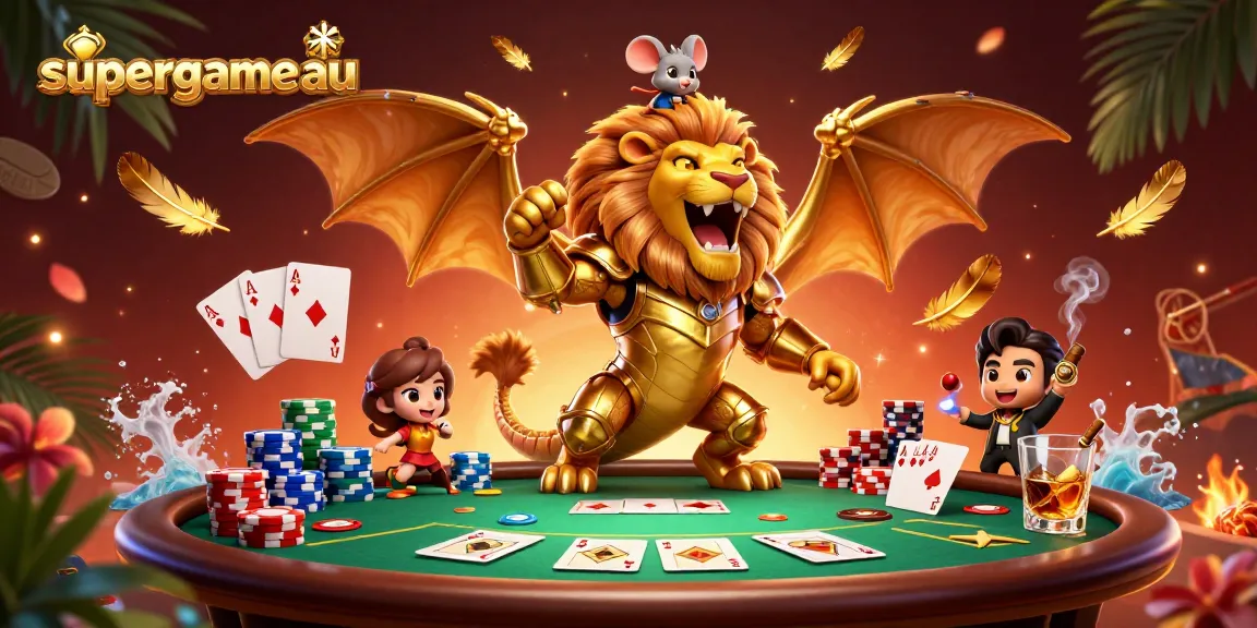 Experience thrilling gameplay with supergame au at the heart of this vibrant casino illustration.