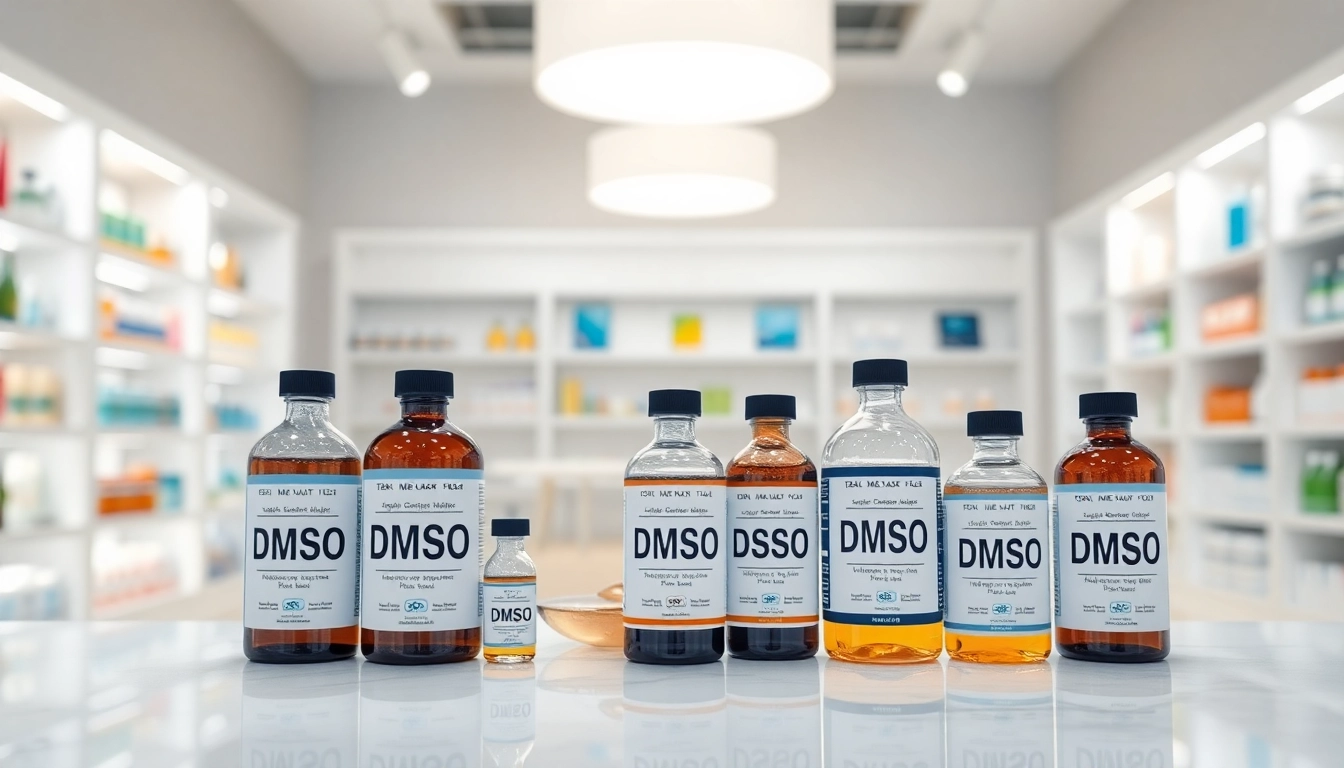 DMSO Store Inc showcasing various high-quality DMSO products in a professional setting.