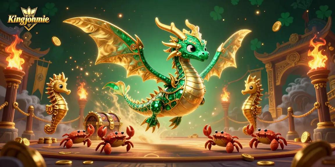 Engage with kingjohnnie's 3D artistic depiction of a sea dragon amidst treasure in an enchanting casino scene.