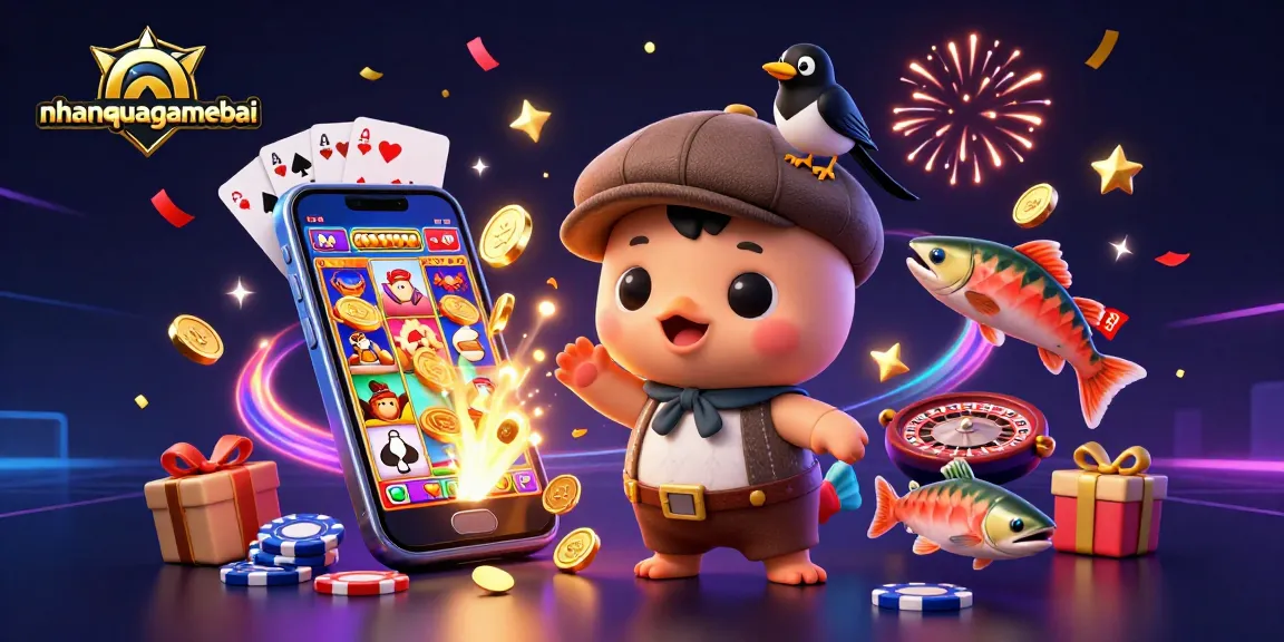 Join the fun of nhanquagamebai with colorful online casino elements and vibrant characters.