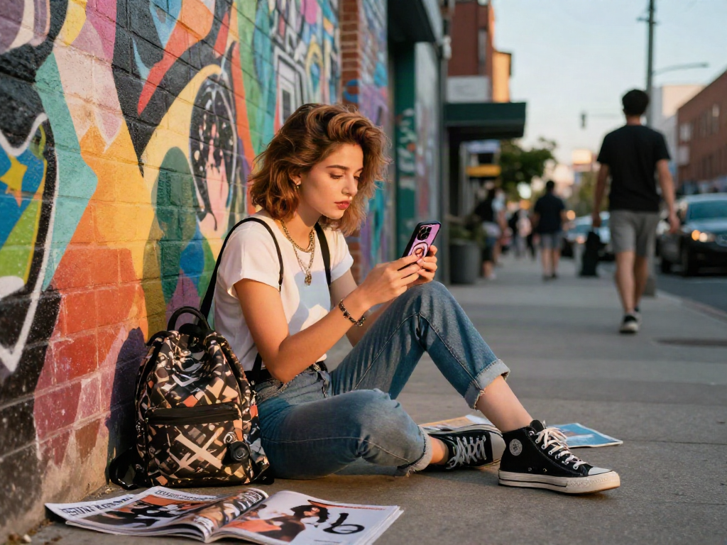 Discovering your celebrity look alike through a trendy app in an urban fashion scene