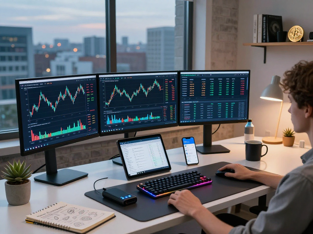MetaTrader 5 官网专业交易工作区，展示加密货币图表和DeFi平台分析工具。