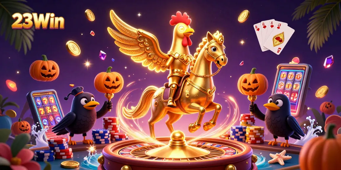 Experience the thrilling atmosphere of 23Win with a dynamic night casino scene filled with excitement and energy.