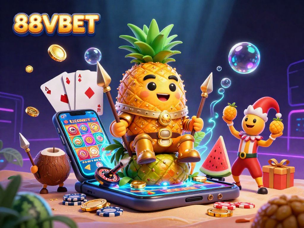 Experience the vibrant 88VBET casino scene with dynamic characters and engaging game elements.