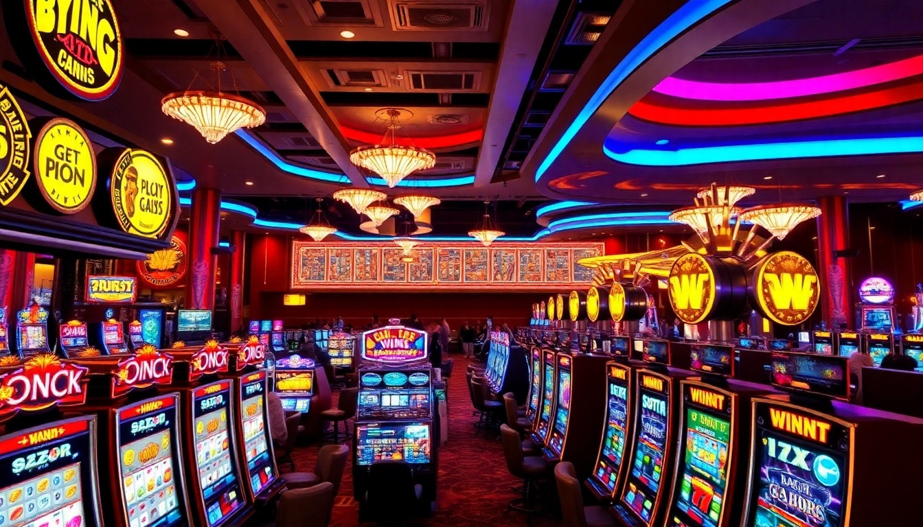 Slot gacor menarik perhatian dengan lampu berkilau dan dekorasi mewah di kasino.