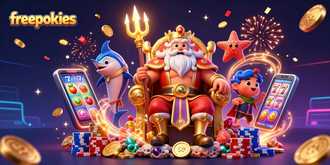 Win big with freepokies as Neptune presides over a vibrant casino extravaganza.