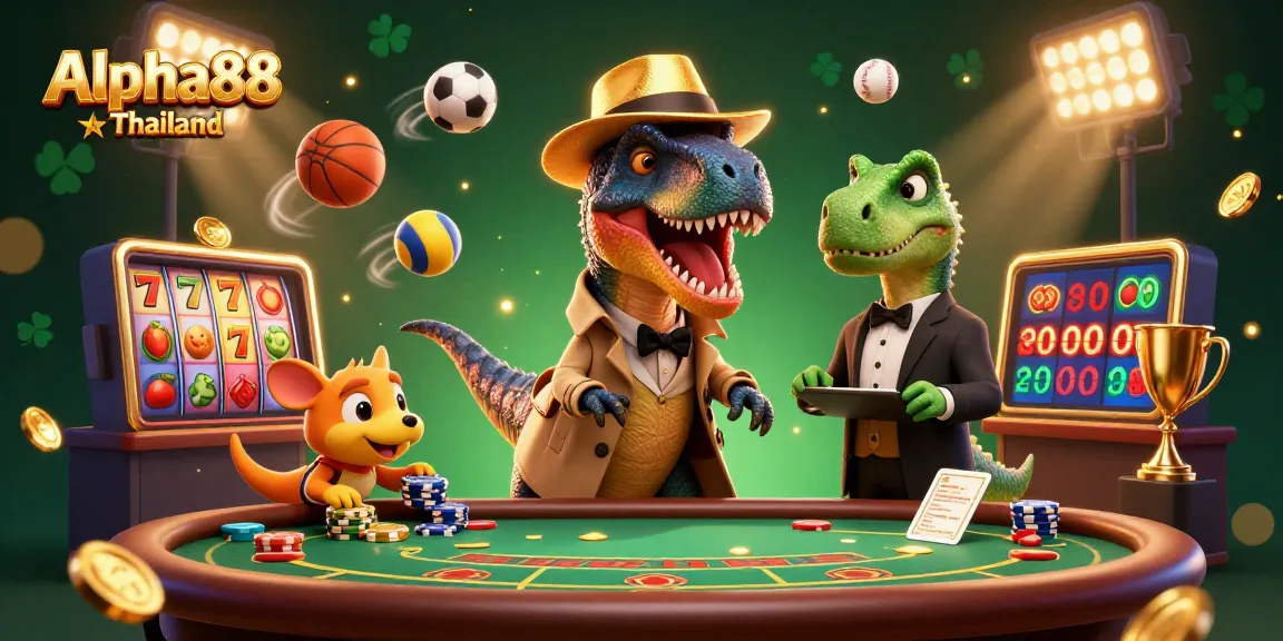Experience thrilling gameplay at Alpha88 Thailand with vibrant casino scenes and engaging promotions!