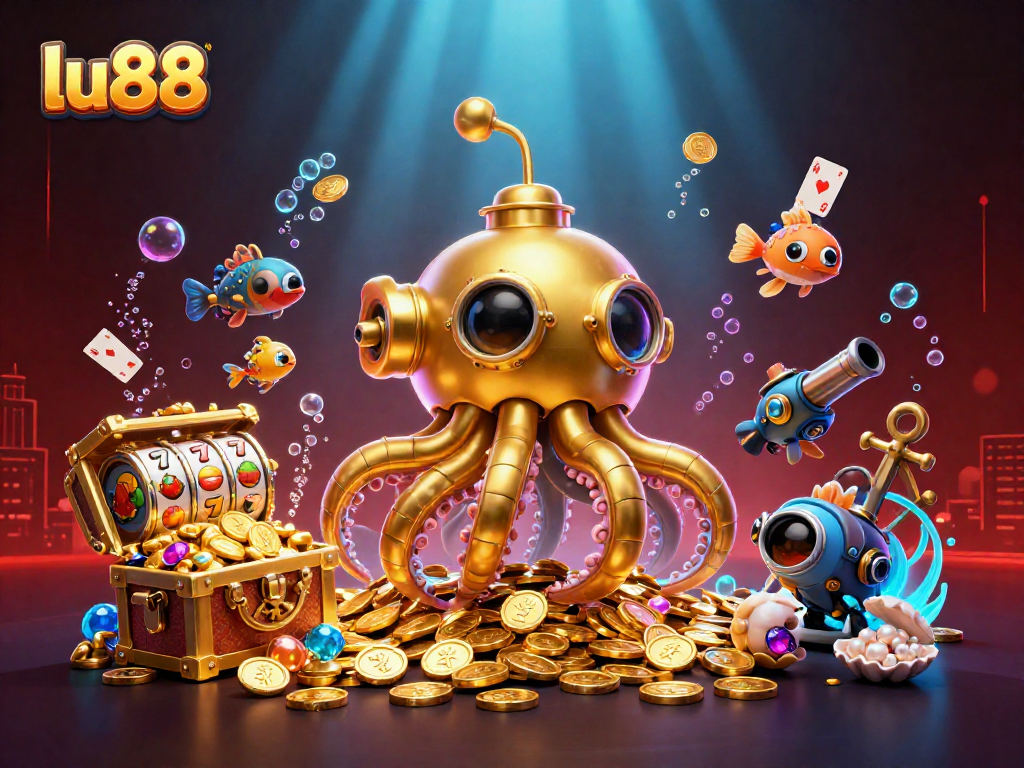 Experience thrilling gameplay at lu88 with dynamic casino elements in a vibrant 3D scene.