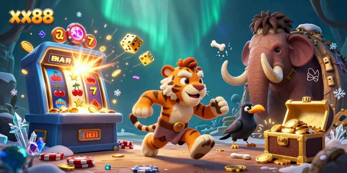 Win big at xx88 with a lively prehistoric casino scene packed with fun elements.
