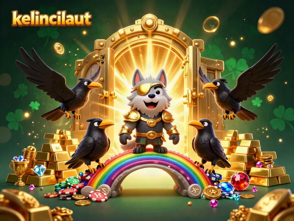 Engage with kelincilaut in an exciting 3D casino scene filled with treasures and gaming dynamics.
