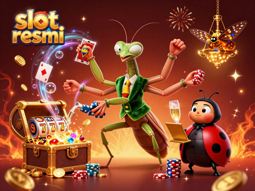Experience thrilling wins with slot resmi at this vibrant casino illustration