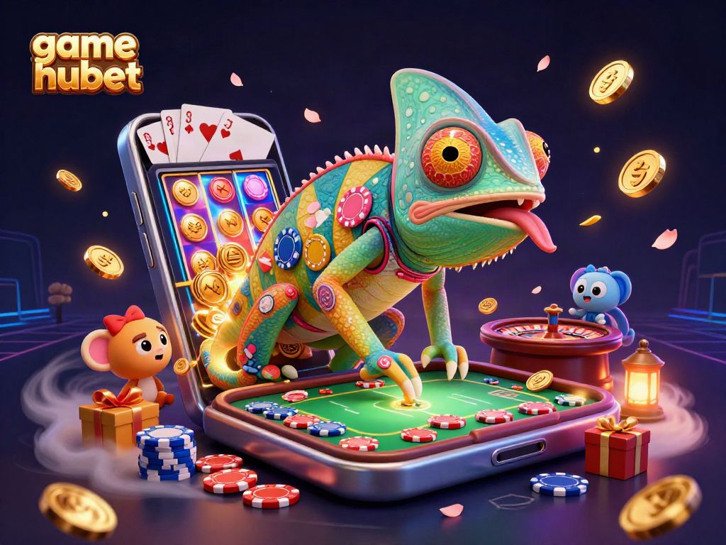 Engage in thrilling experiences with game hubet, showcasing a vibrant 3D casino scene with interactive elements.
