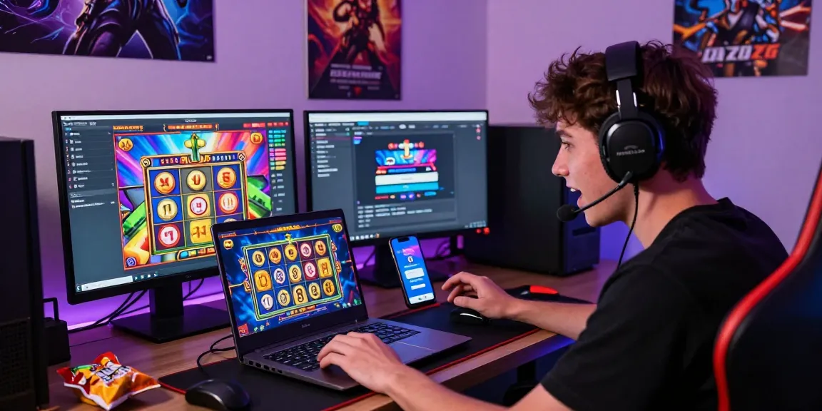 Ekspresi pemain saat Cara Login LUXURY12 di game slot online dengan suasana gaming yang ceria.