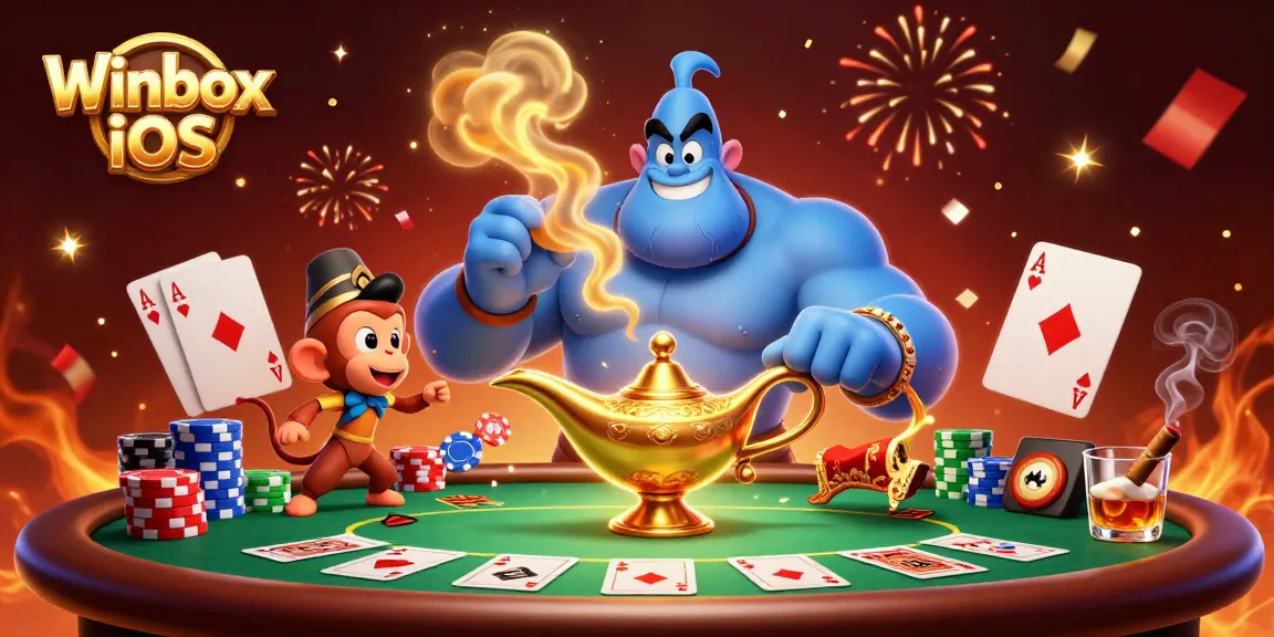 Experience the exciting Winbox iOS app with vibrant casino elements and magical visuals.