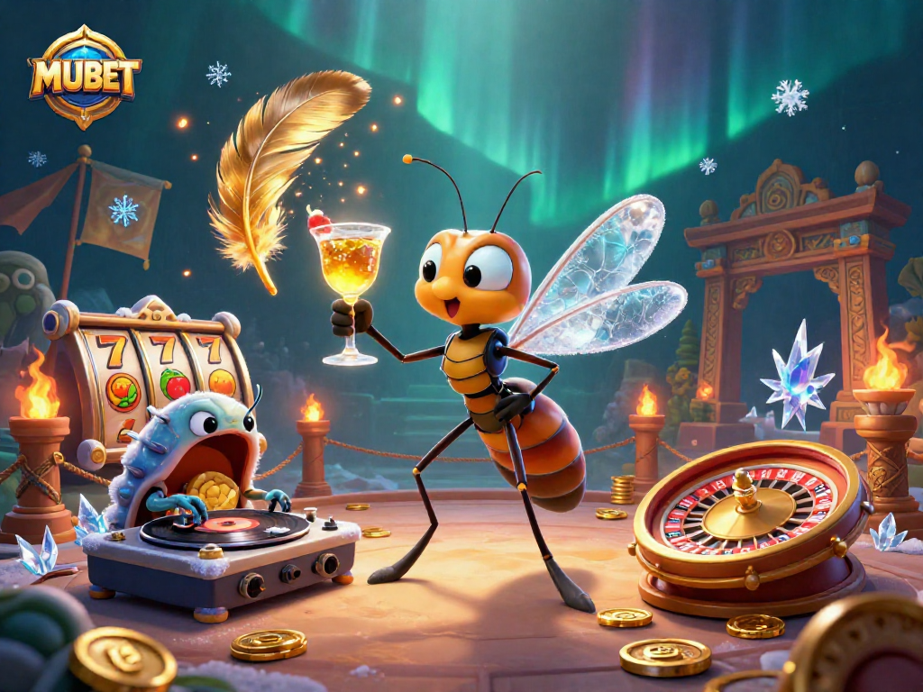 MUBET brings together a vibrant casino scene with unique characters set against a rich, dynamic backdrop.