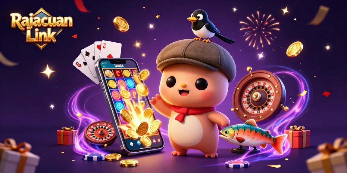 Menangkan permainan dengan Rajacuan Link dan temui karakter kasino lucu dalam ilustrasi!