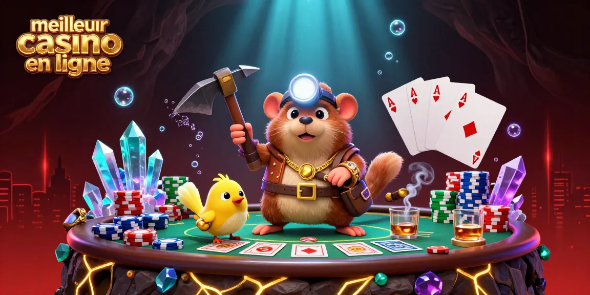 Visualiser le meilleur casino en ligne avec des personnages animés et des éléments de poker captivants.