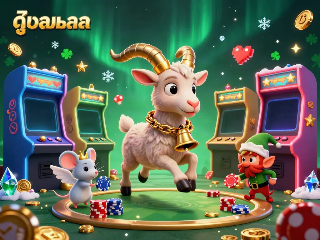 Watch ดูบอลสด in stunning 4K clarity as a festive Krampus goat runs a chaotic holiday casino