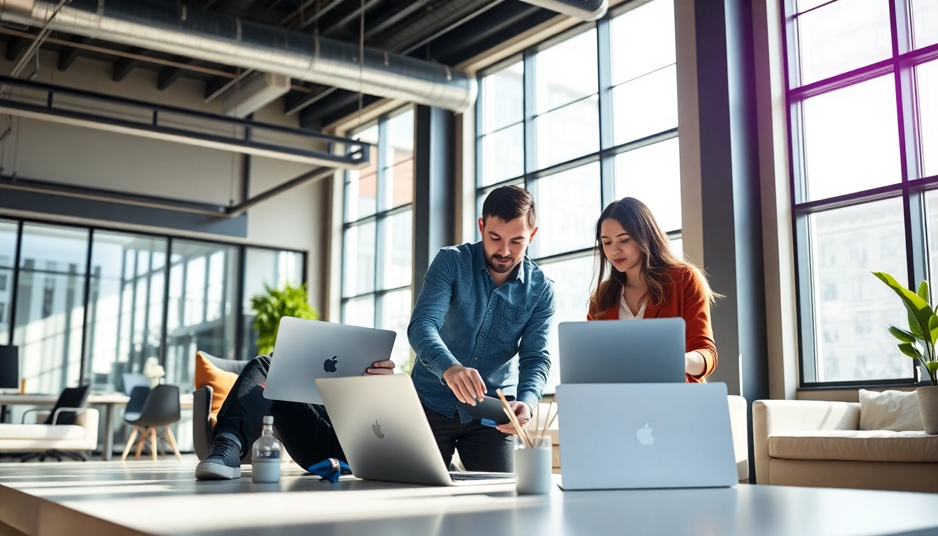 Engaging scene of a website design agency Melbourne team collaborating creatively.